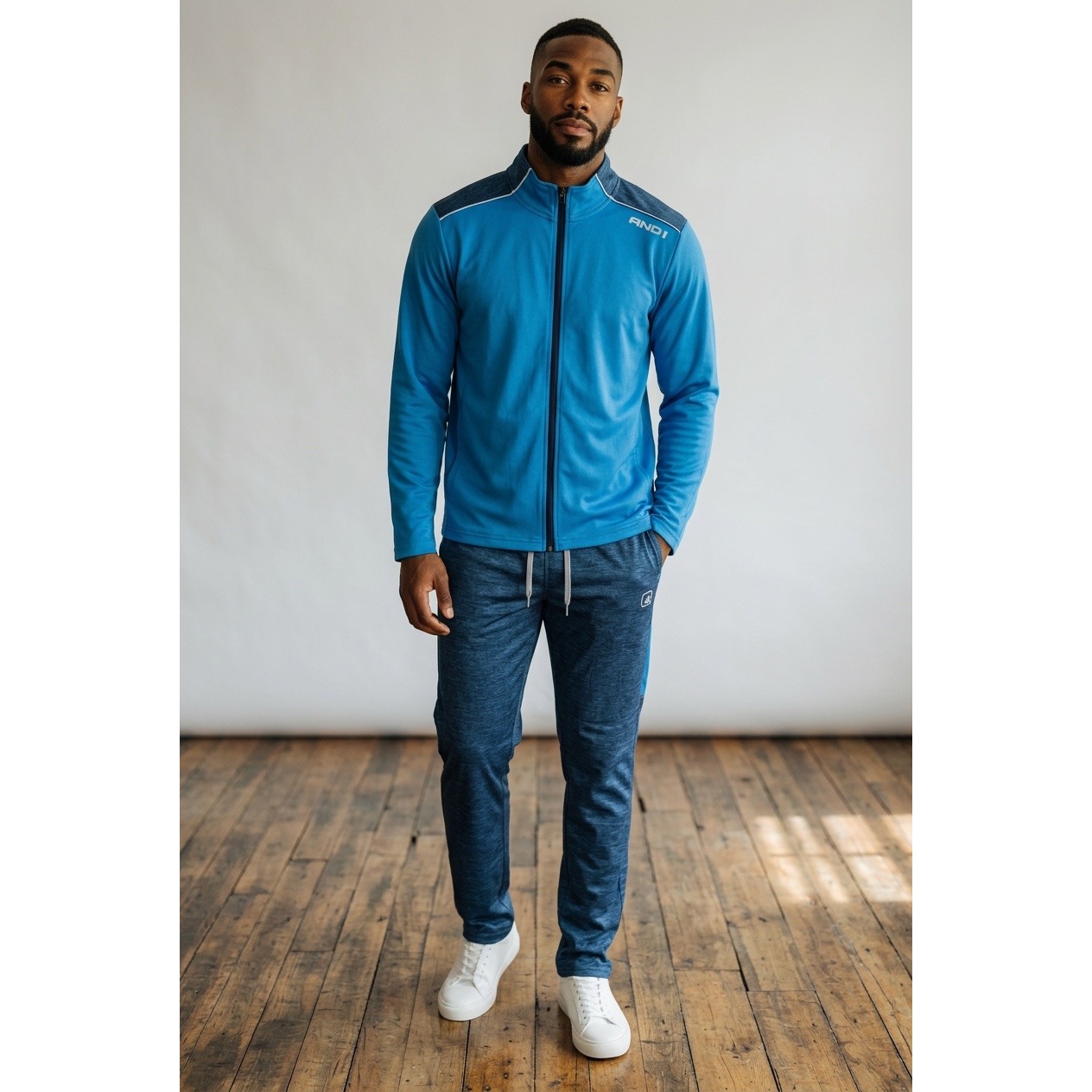 And1 Mens Tracksuit Set Okc Blue Full Zip Jacket And Joggers Xl Anm18bzs03